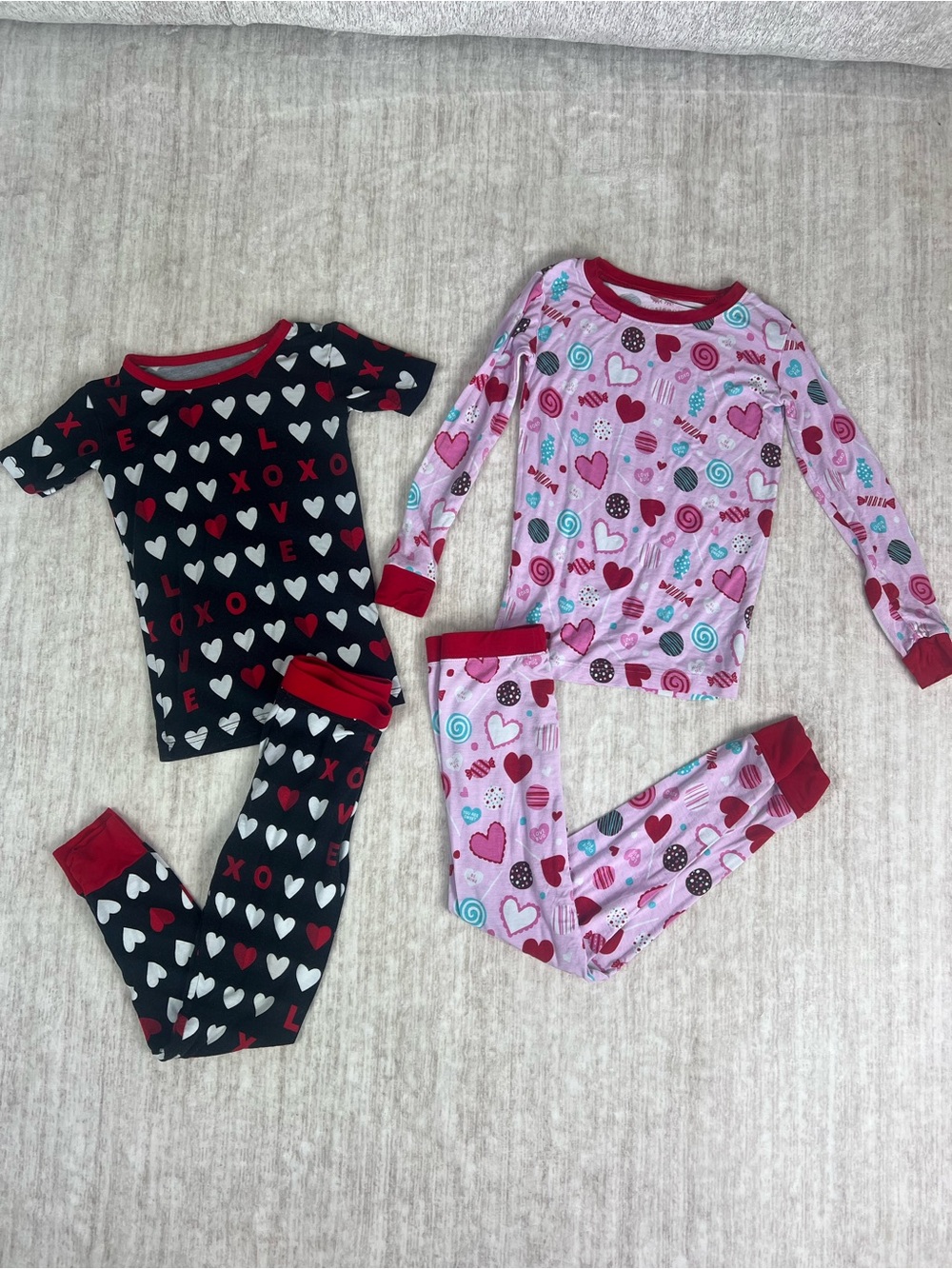 Little Sleepies Bamboo Valentines Day Heart Pajama set bundle
